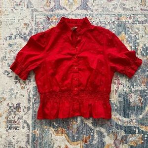 H&M CROPPED RED BLOUSE